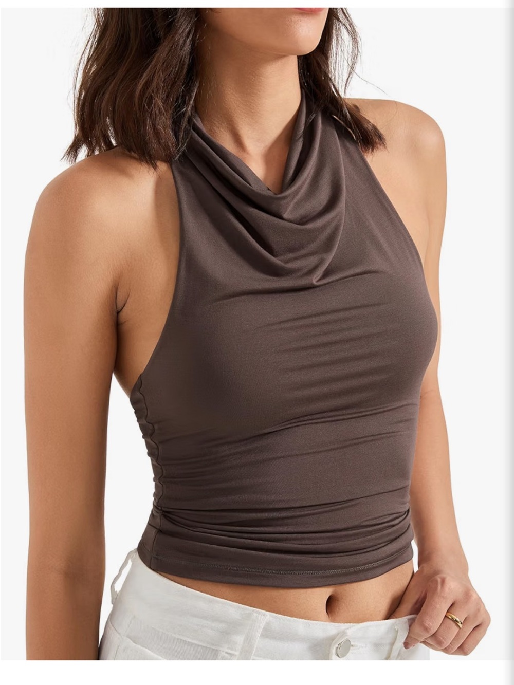 Suuksess halter backless tank top sexy cowl neck NWOT